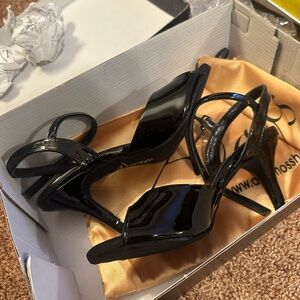 Argentine Tango Dance Heels Glossy Black